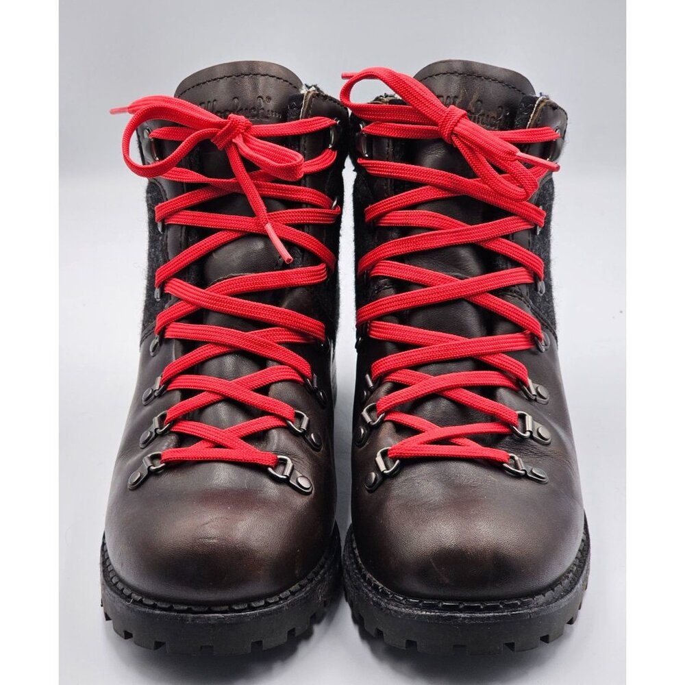 Woolrich Rockies Women's Brown Leather Dark Gray Wool Hiking Boots Sz 9.5 2908 - Picture 10 of 16